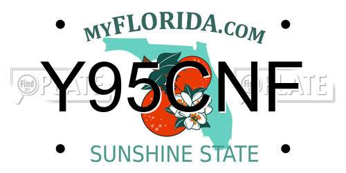 Y95CNF Florida License Plate