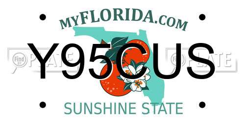 Y95CUS Florida License Plate
