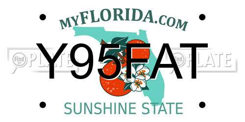 Y95FAT Florida License Plate