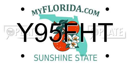 Y95FHT Florida License Plate