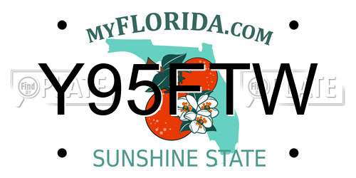 Y95FTW Florida License Plate