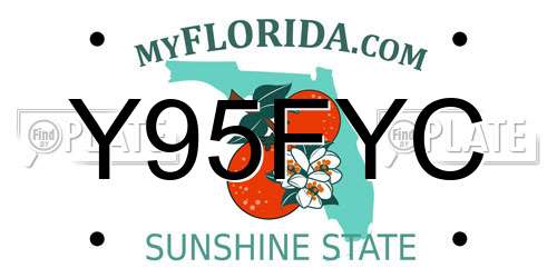 Y95FYC Florida License Plate