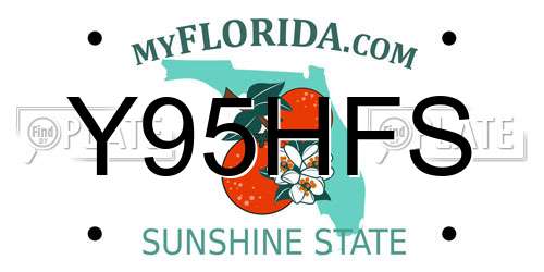 Y95HFS Florida License Plate