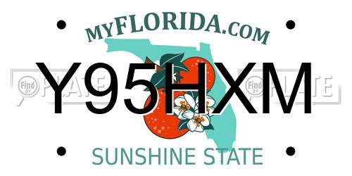 Y95HXM Florida License Plate