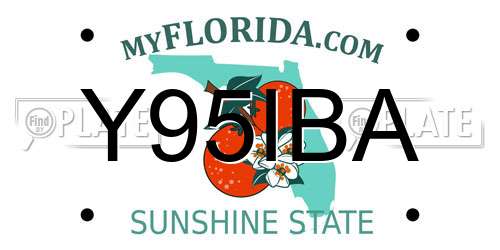 Y95IBA Florida License Plate