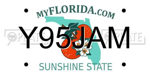 Y95JAM Florida License Plate