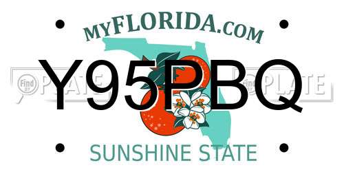 Y95PBQ Florida License Plate