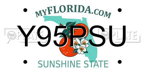 Y95PSU Florida License Plate