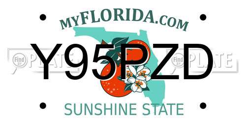 Y95PZD Florida License Plate