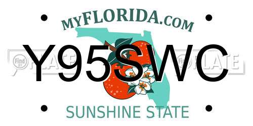 Y95SWC Florida License Plate