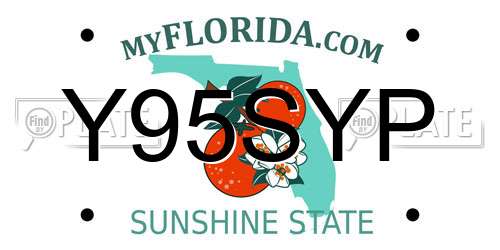 Y95SYP Florida License Plate