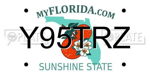Y95TRZ Florida License Plate