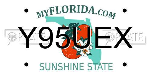 Y95UEX Florida License Plate