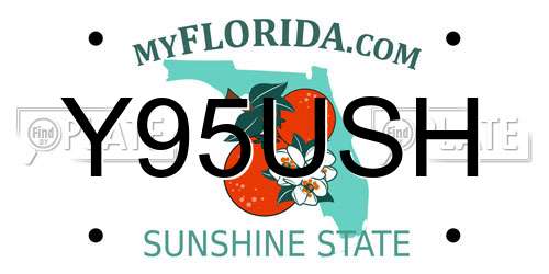 Y95USH Florida License Plate