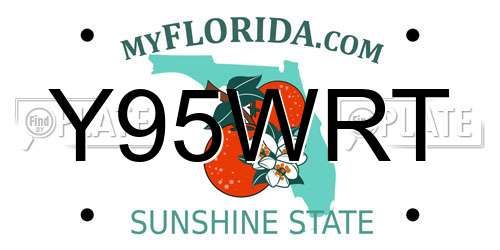 Y95WRT Florida License Plate