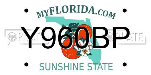 Y960BP Florida License Plate