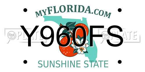 Y960FS Florida License Plate