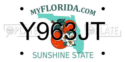Y963JT Florida License Plate