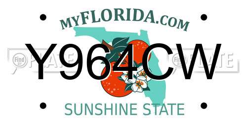 Y964CW Florida License Plate