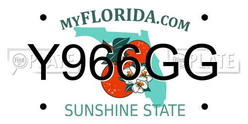 Y966GG Florida License Plate