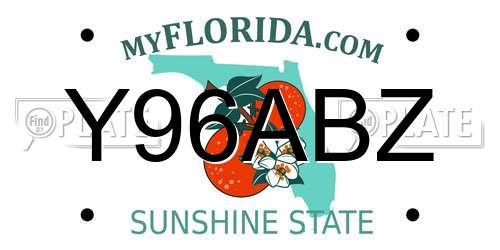 Y96ABZ Florida License Plate