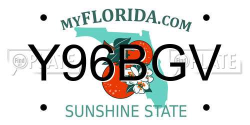 Y96BGV Florida License Plate