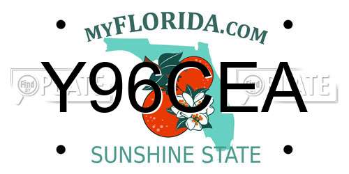 Y96CEA Florida License Plate