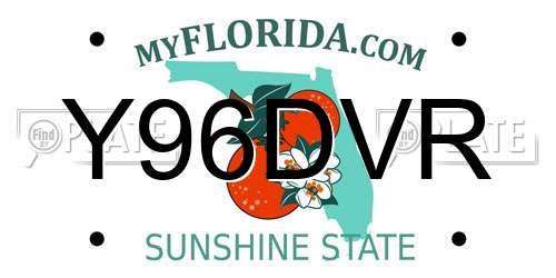 Y96DVR Florida License Plate