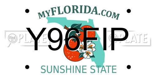 Y96FIP Florida License Plate