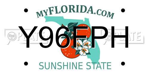 Y96FPH Florida License Plate