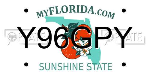 Y96GPY Florida License Plate