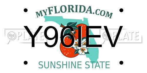 Y96IEV Florida License Plate