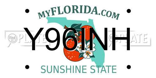 Y96INH Florida License Plate