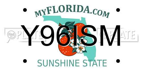Y96ISM Florida License Plate