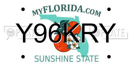Y96KRY Florida License Plate