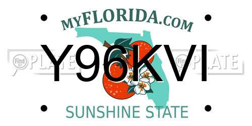 Y96KVI Florida License Plate