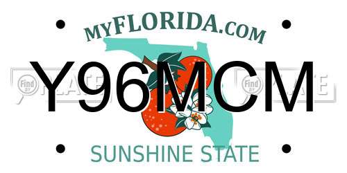 Y96MCM Florida License Plate