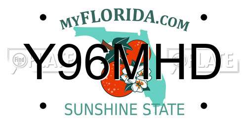 Y96MHD Florida License Plate