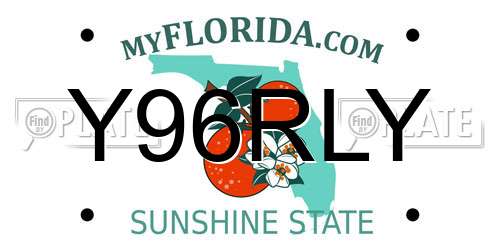 Y96RLY Florida License Plate