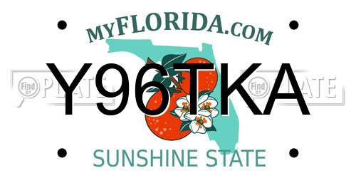 Y96TKA Florida License Plate