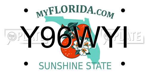 Y96WYI Florida License Plate