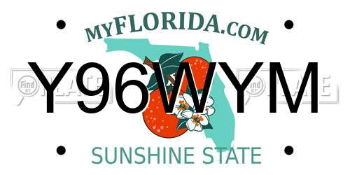 Y96WYM Florida License Plate