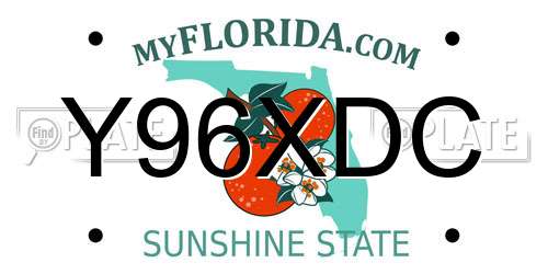 Y96XDC Florida License Plate
