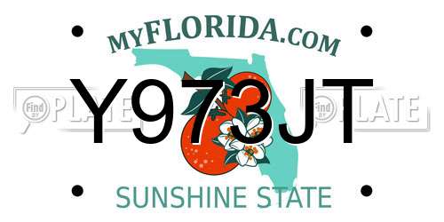 Y973JT Florida License Plate