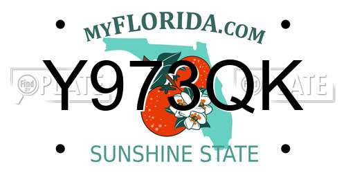 Y973QK Florida License Plate