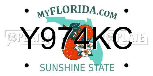 Y974KC Florida License Plate