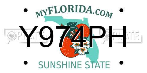 Y974PH Florida License Plate