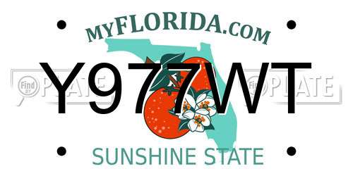 Y977WT Florida License Plate