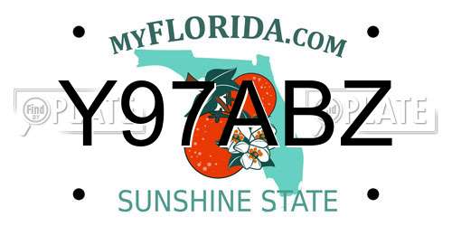Y97ABZ Florida License Plate