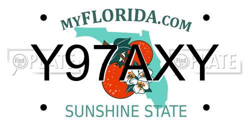 Y97AXY Florida License Plate